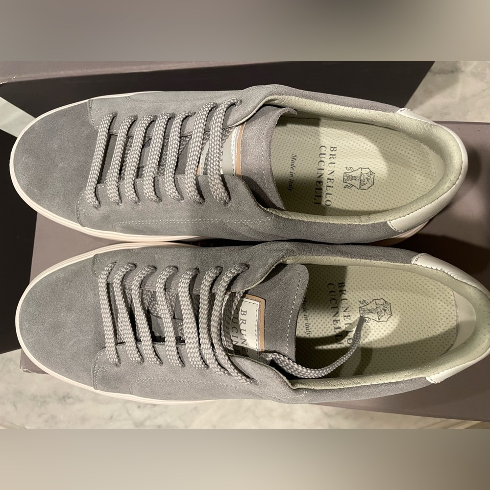 New brunello cucinelli grey sneakers